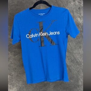 Calvin Klein Jeans Boys Logo T-Shirt | Blue | Size L (14–16)